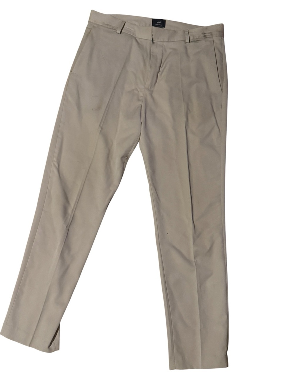 H&M Men's Light Beige Dress Pants - Slim Straight